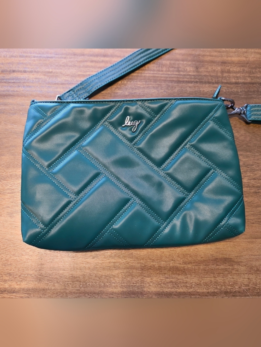 Lug Waltz Satin Luxe VL Crossbody Bag in Wicked Green